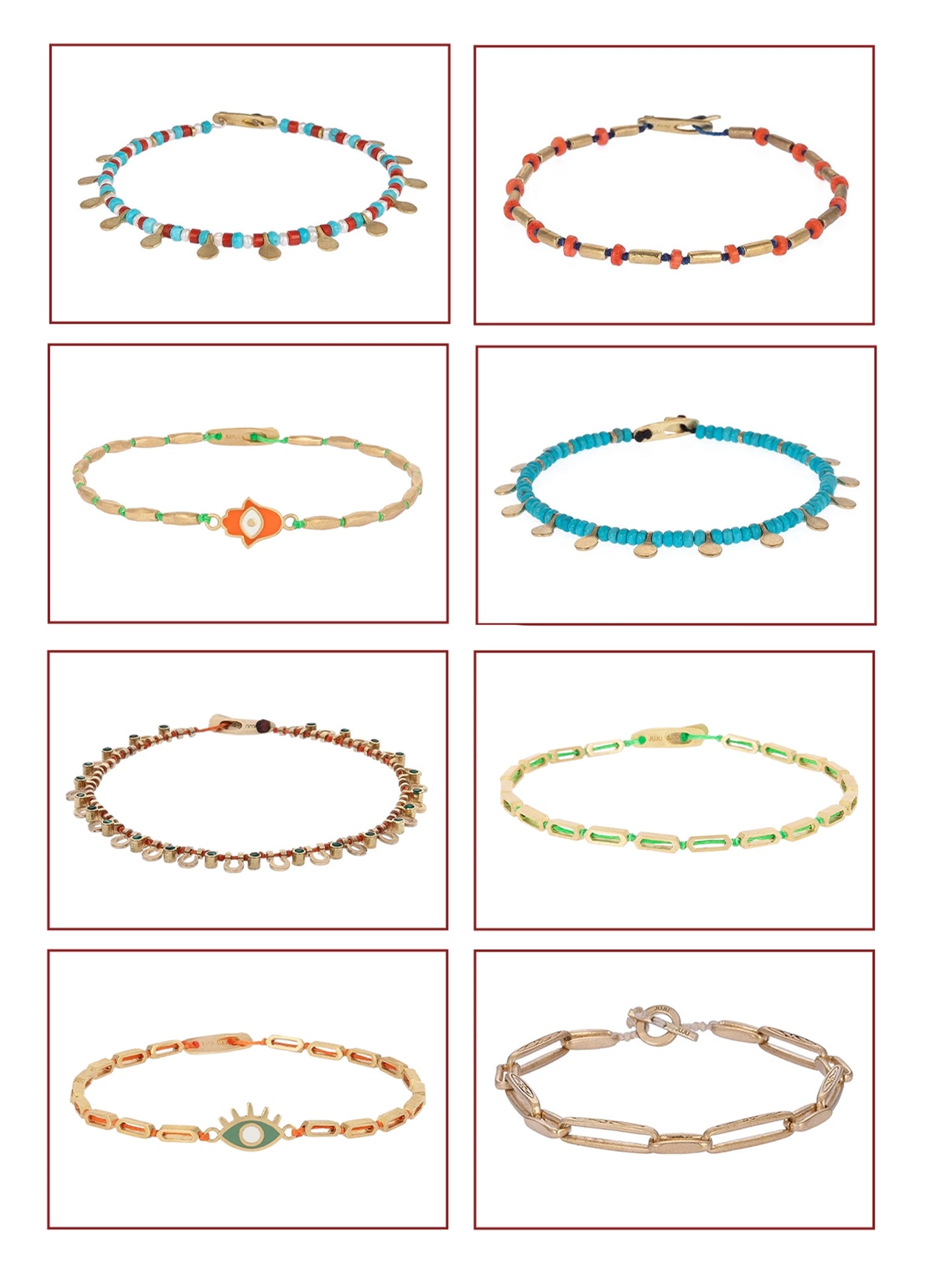 Complete Your Beach Style with Colorful JUJU Anklets This Summer!