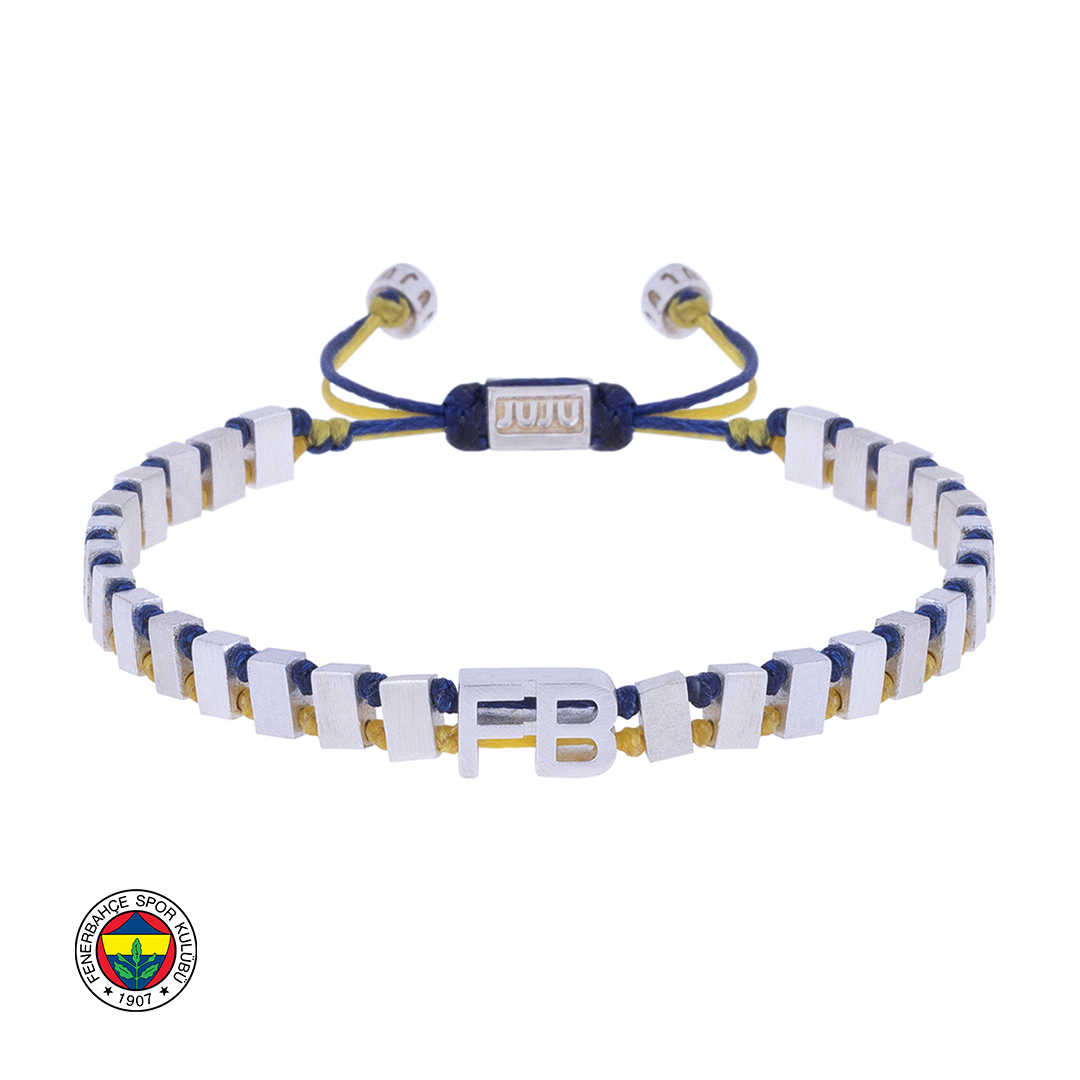 FB Geel & Marineblauw Voor Altijd Zilveren Armband