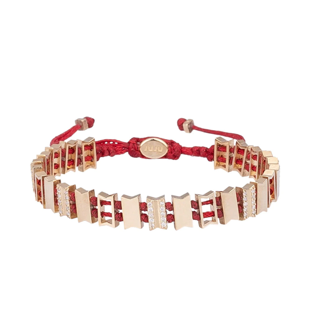 Cherry Blossom Gold Bracelet with Diamond Stones