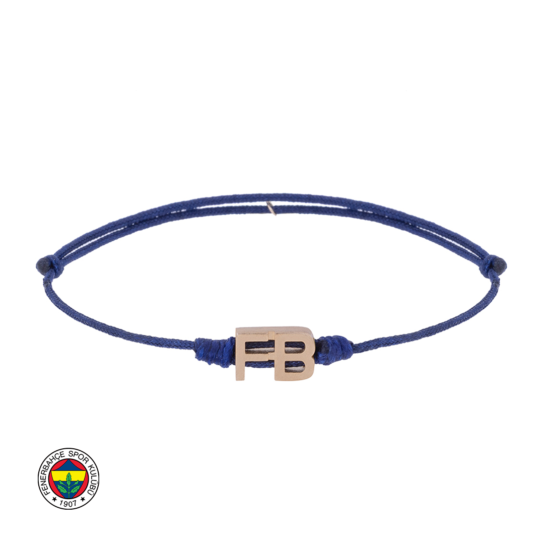 FB Gold Yellow & Navy Cord Bracelet
