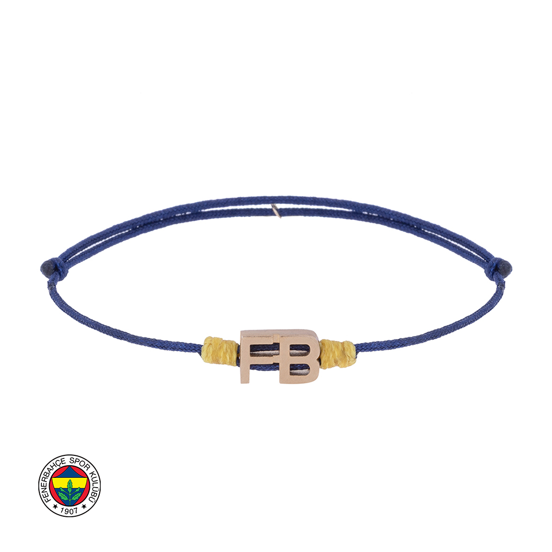 FB Gold Navy Cord Bracelet
