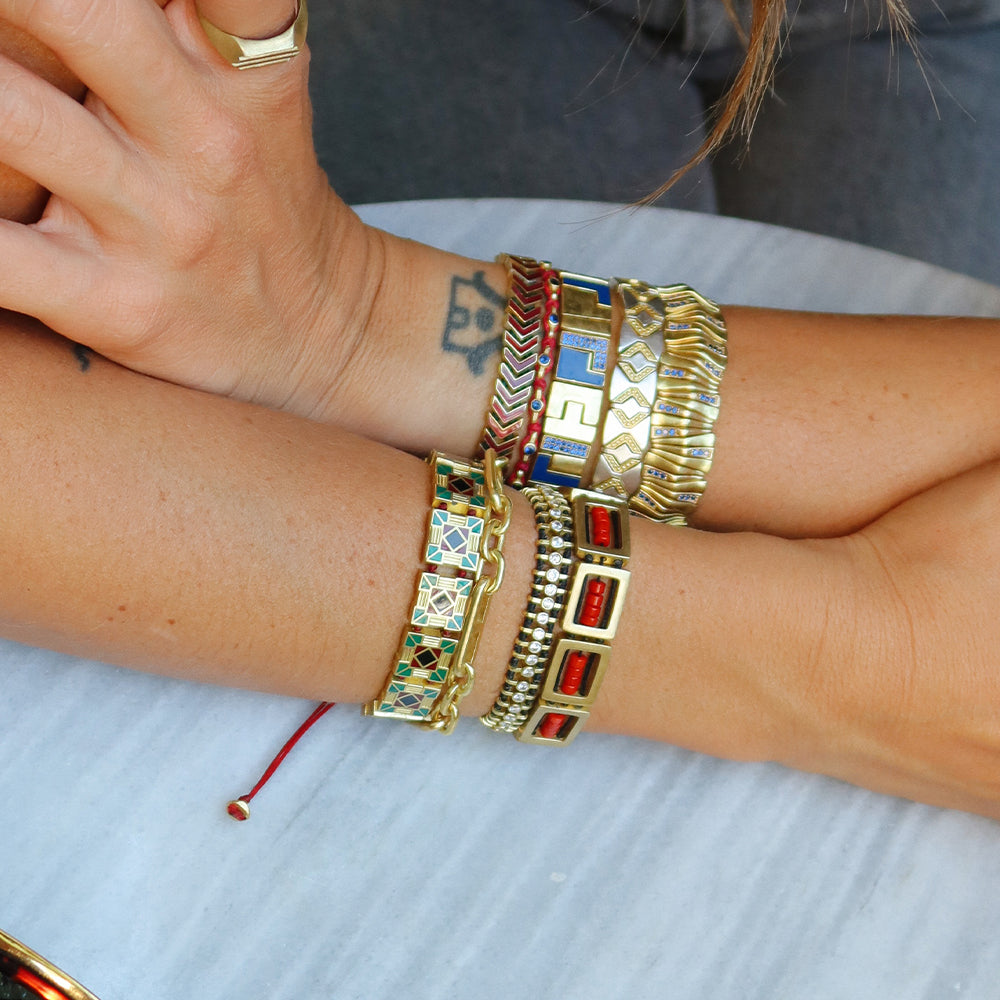 Leaf Bracelet with Stones