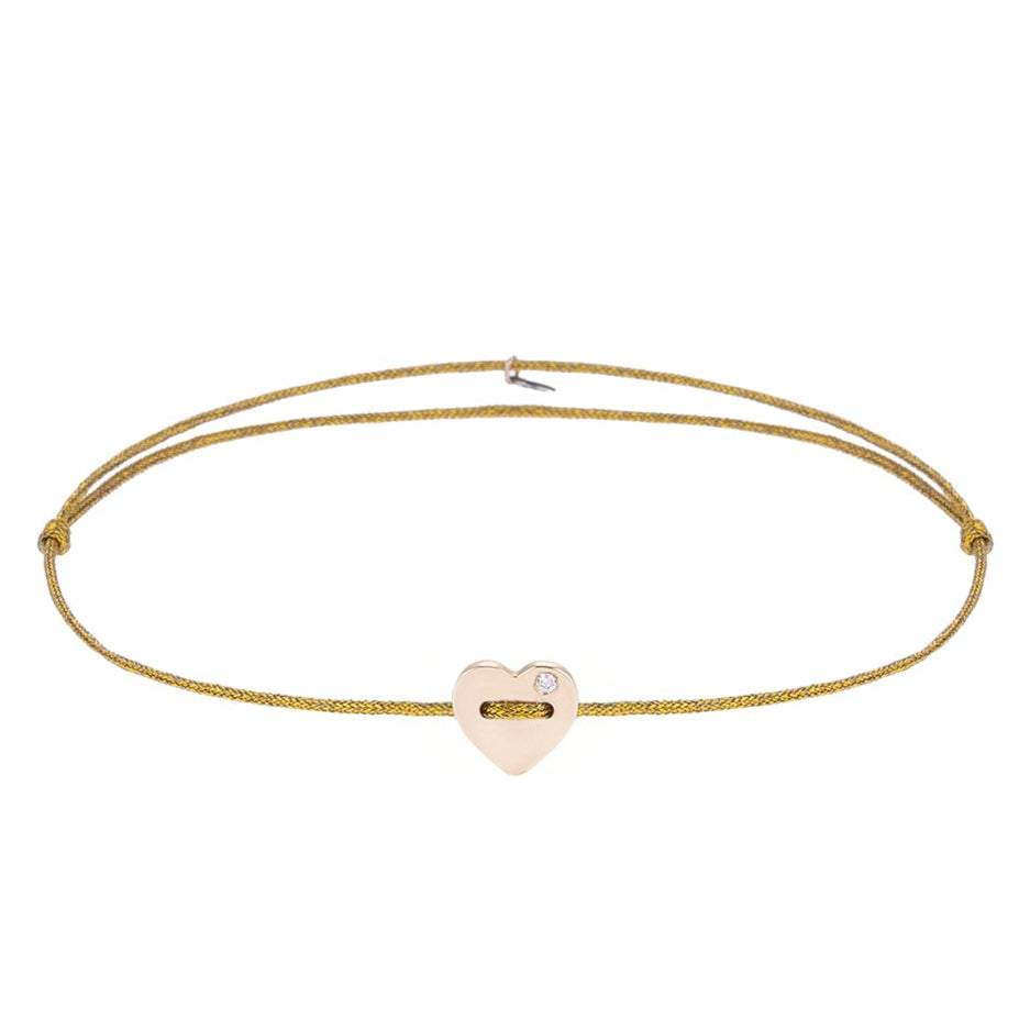 Heart Gold Cord Bracelet