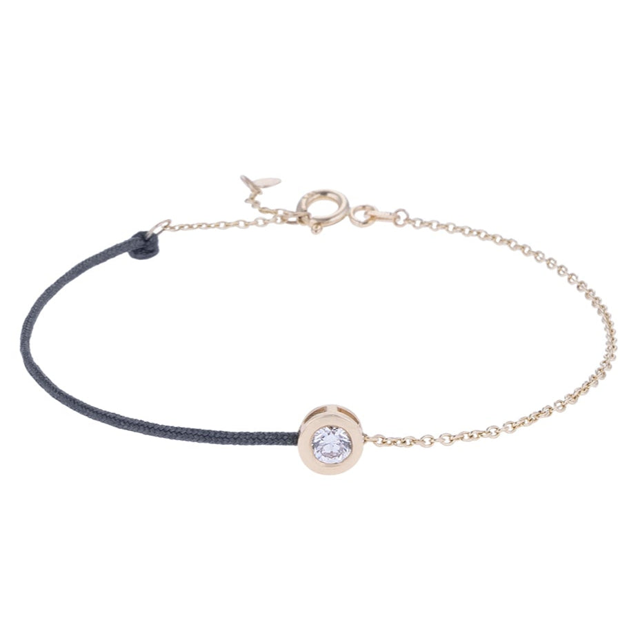 Circle Cord and Chain Gold Bracelet