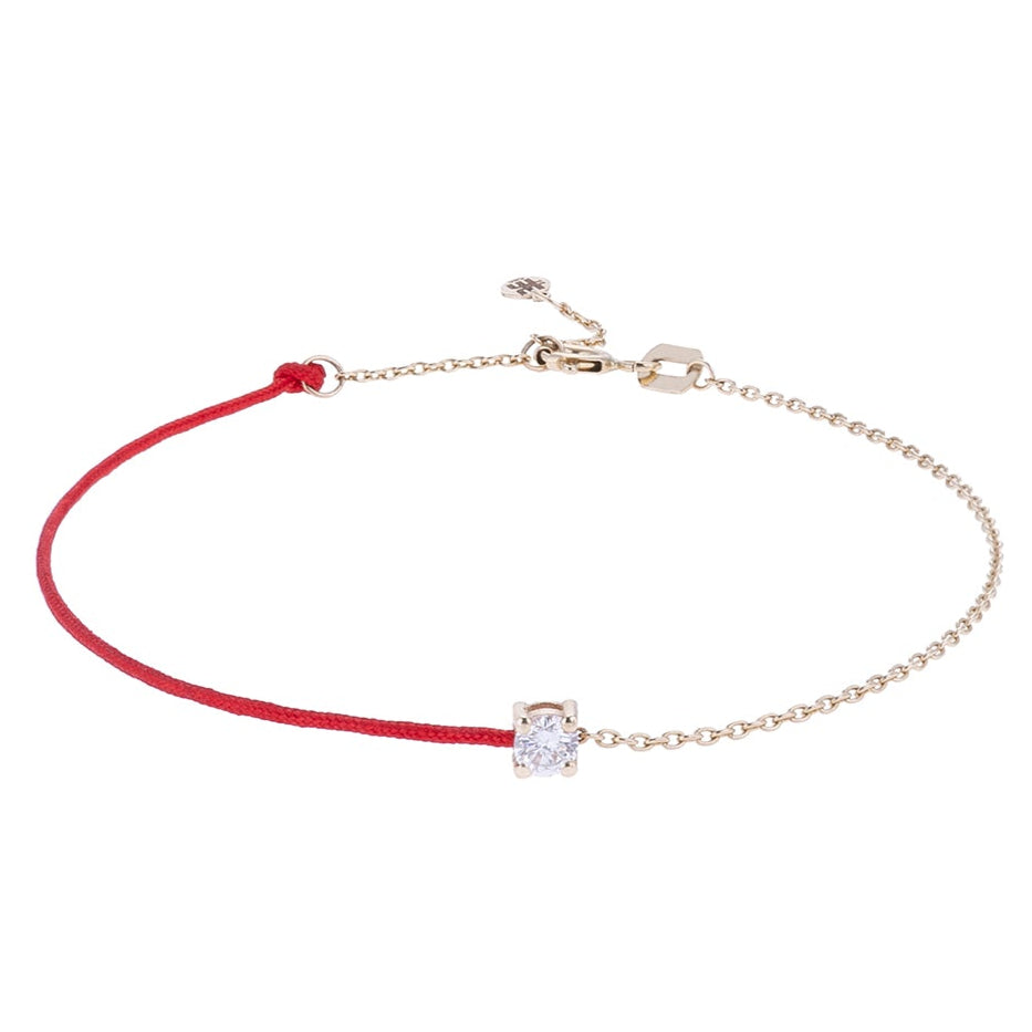 Mini Circle Glow Cord and Chain Gold Bracelet
