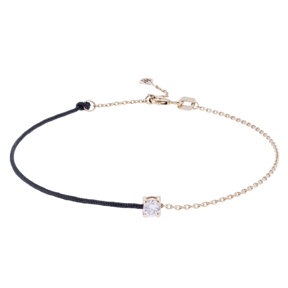 Mini Circle Glow Cord and Chain Gold Bracelet