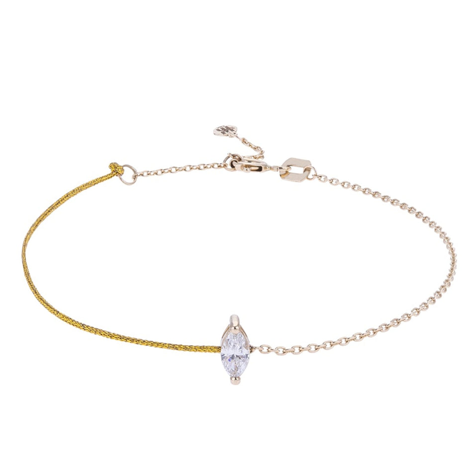 Serenity Cord and Chain Gold Bracelet