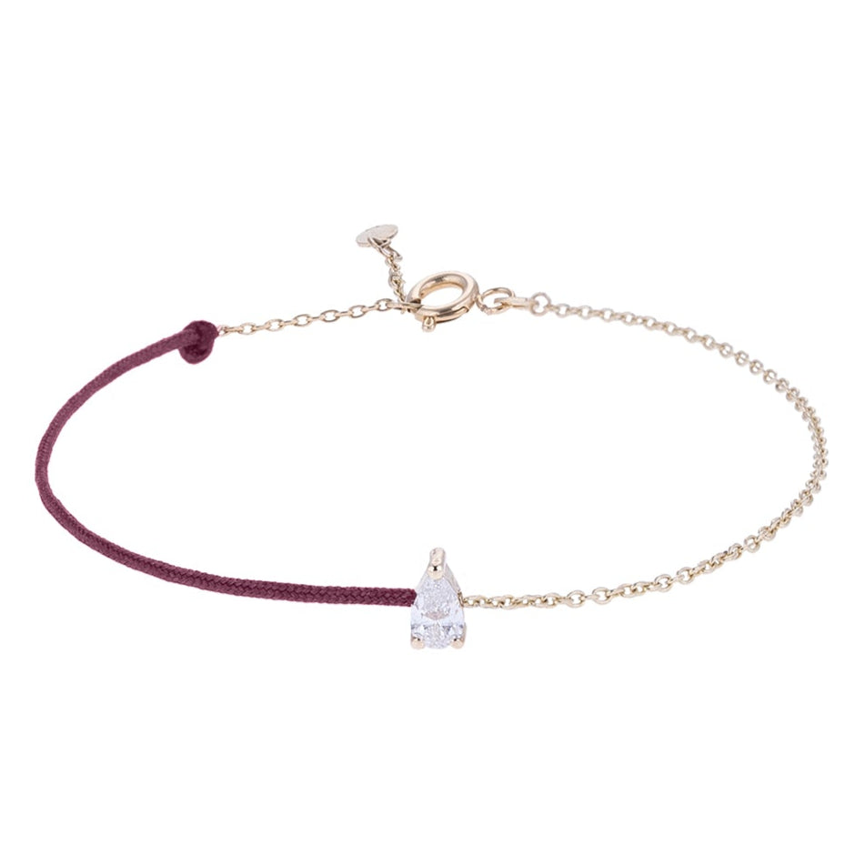 Drop Cord and Chain Gold Bracelet