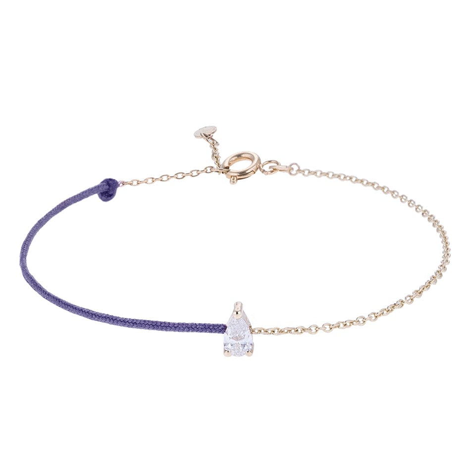 Drop Cord and Chain Gold Bracelet