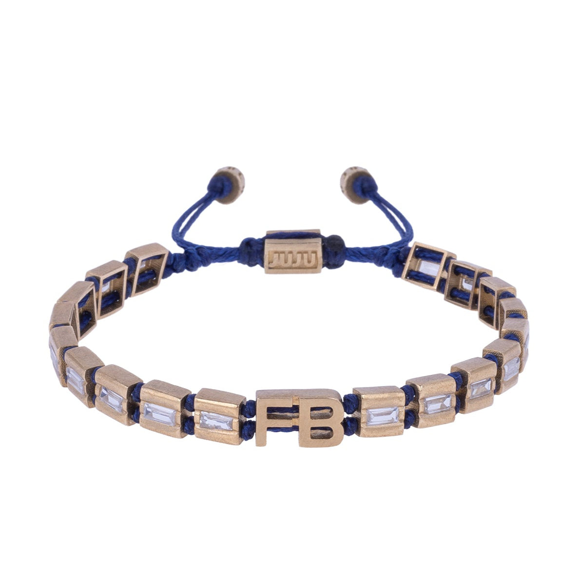 FB Silver Bracelet with Stones
