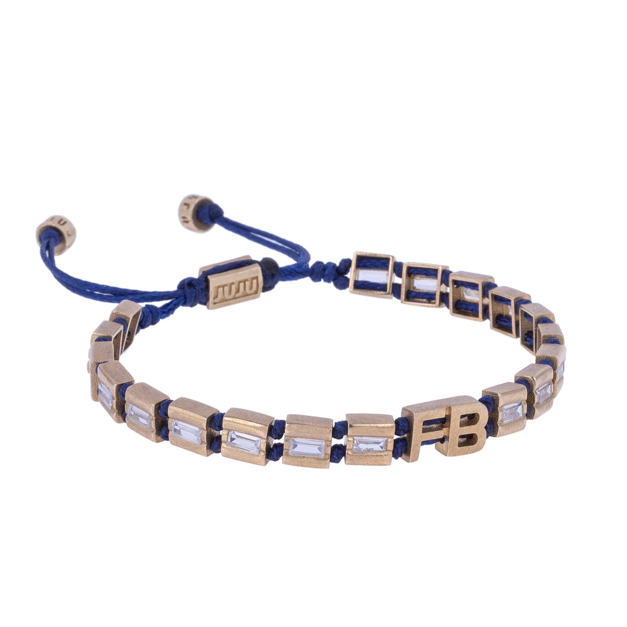FB Silver Bracelet with Stones