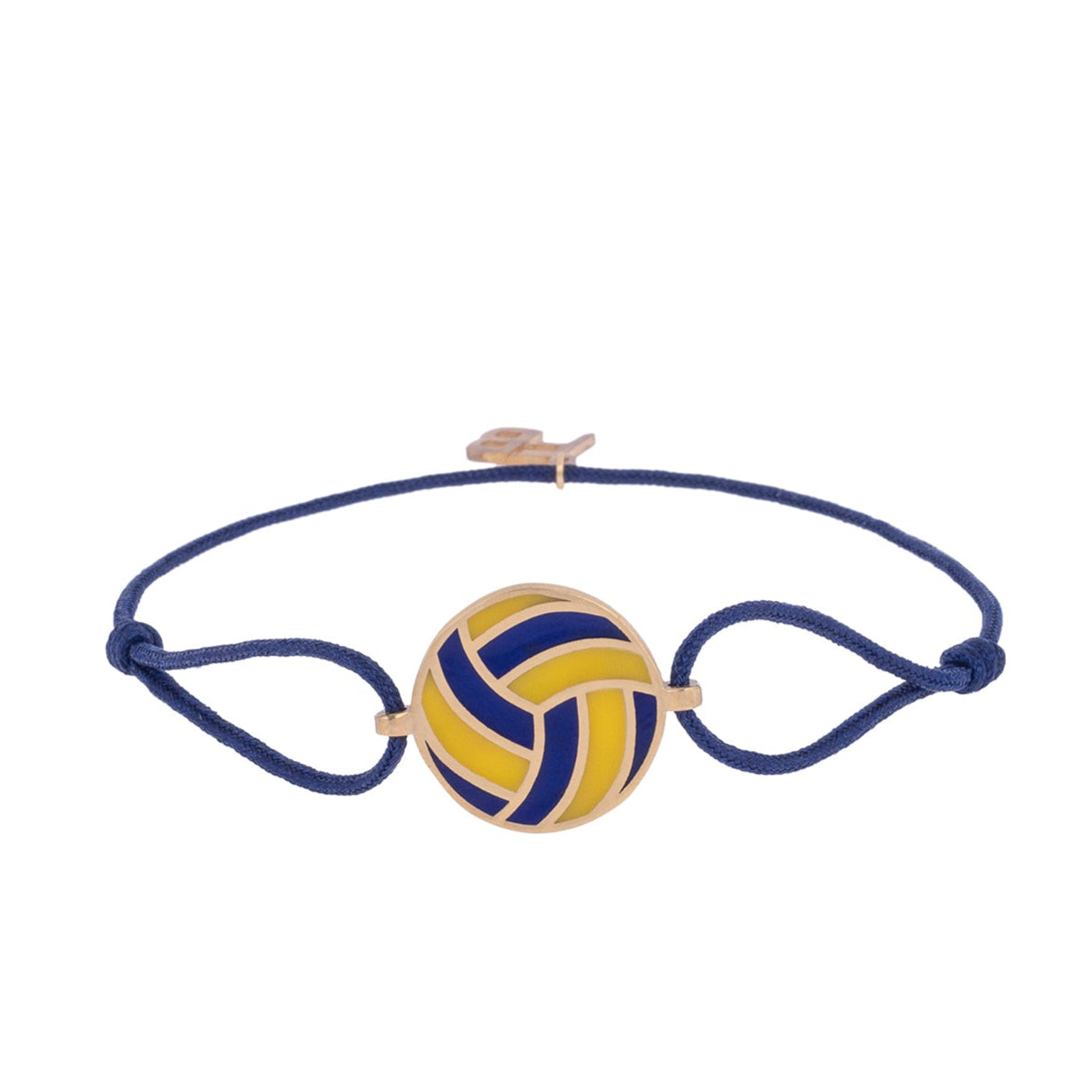 FB Silver Volleyball Cord Bracelet