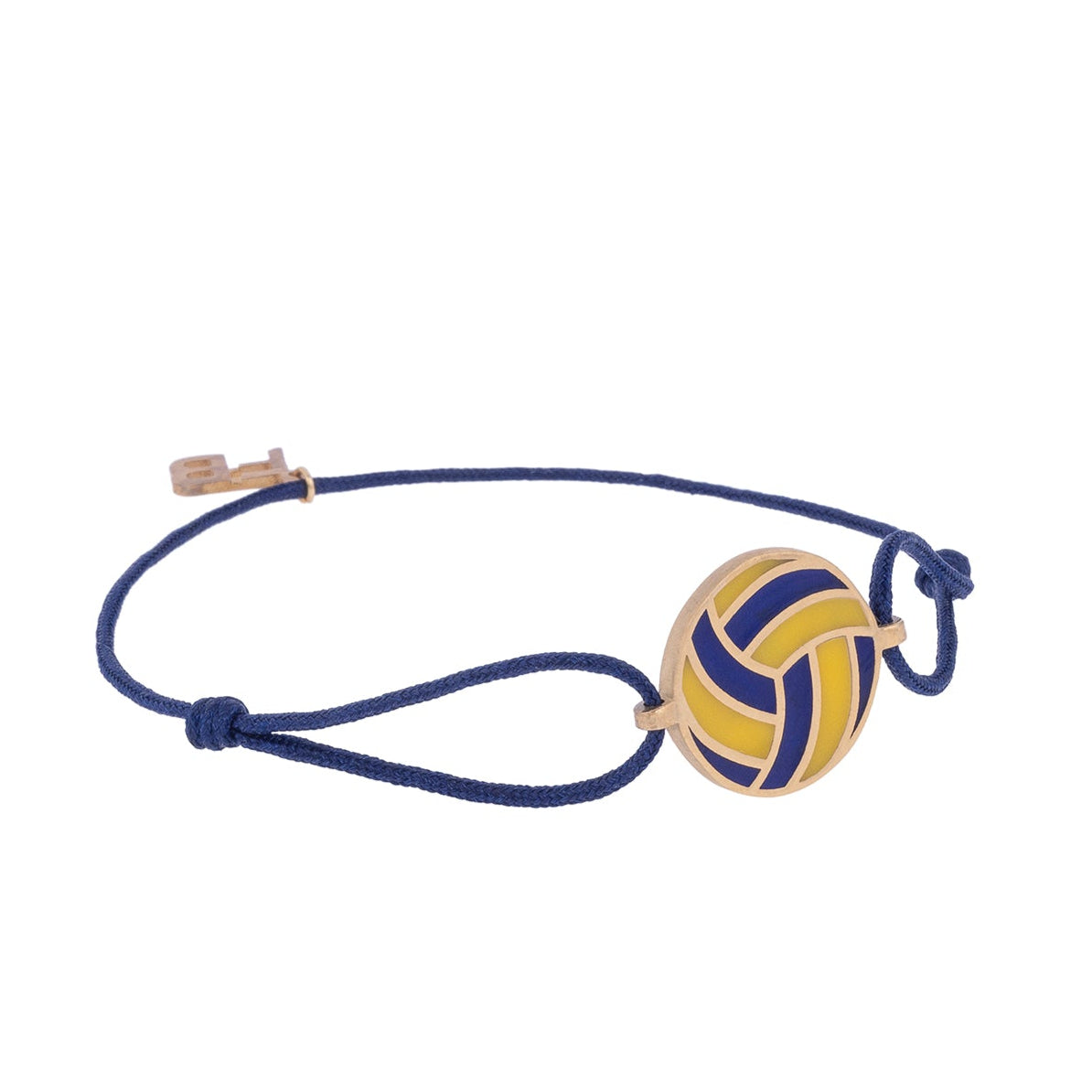 FB Silver Volleyball Cord Bracelet