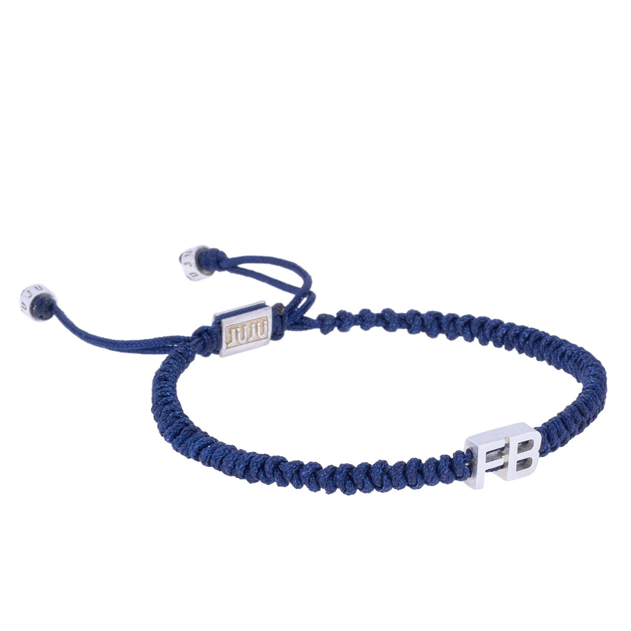 FB Silver Braided Cord Bracelet