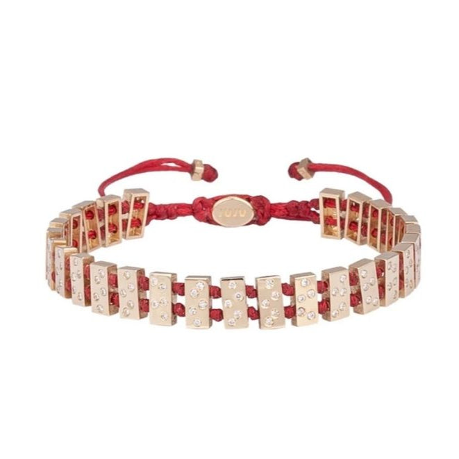 Strawberry Field Gold Bracelet with Diamond Stones