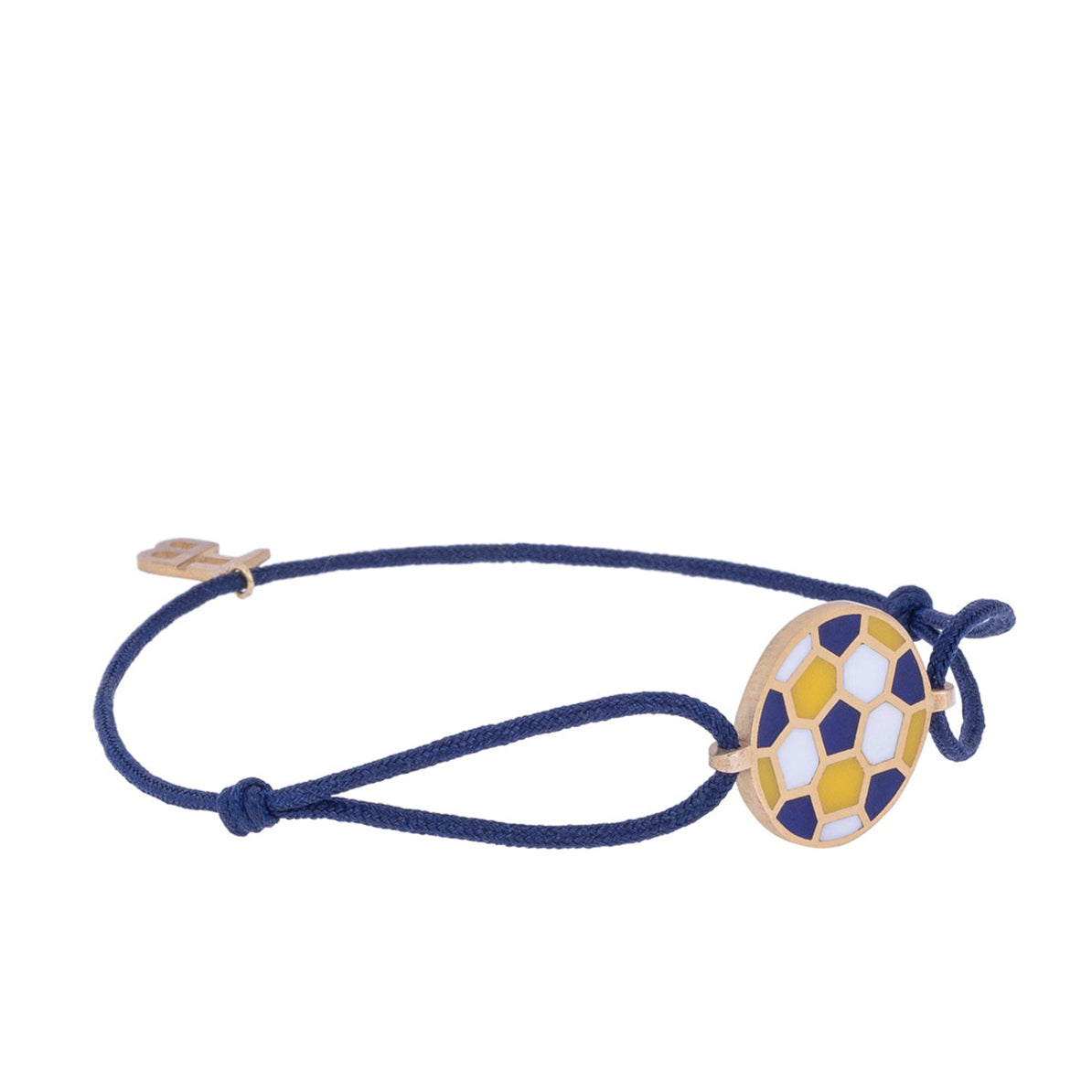 FB Football Silver Navy Cord Bracelet