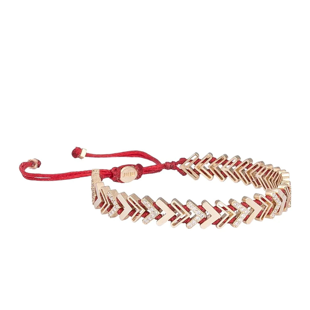 Red Notice Gold Bracelet with Diamond Stones