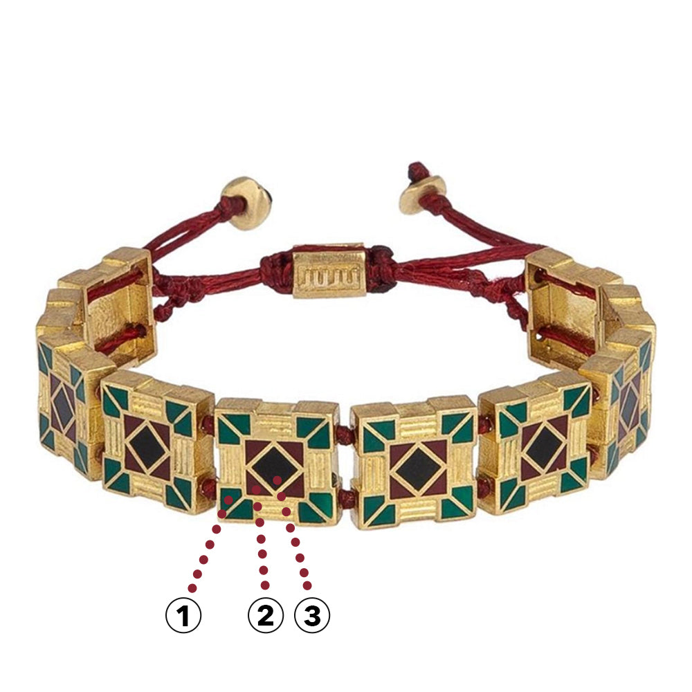 Diagonal Bracelet with Enamel