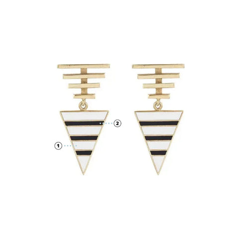  Enameled Triangle Earrings