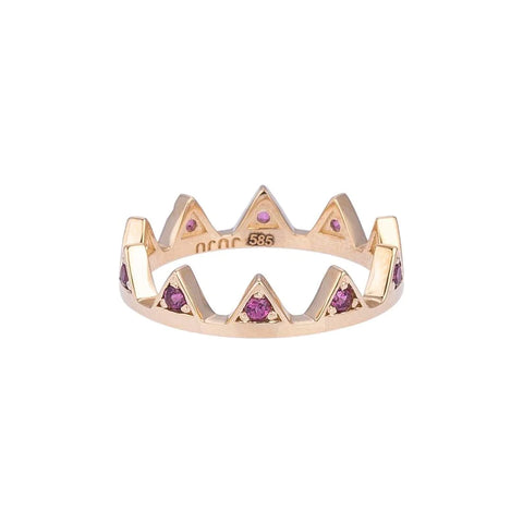 Nested Gold Ring with Rhodolite Stones