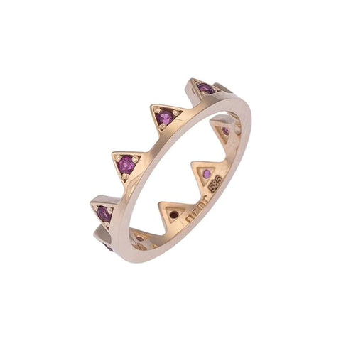 Nested Gold Ring with Rhodolite Stones