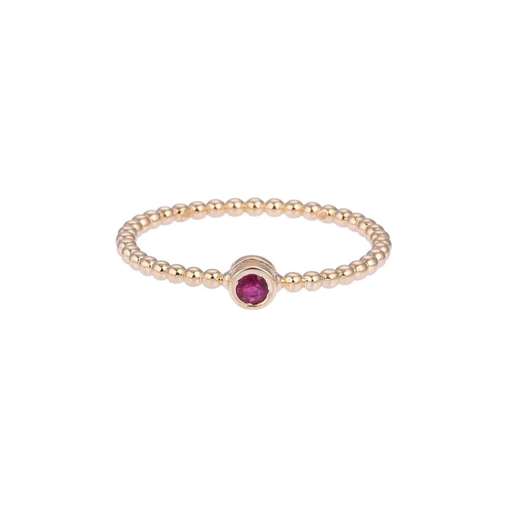 Pure Chic Gold Ring with Ruby Stones