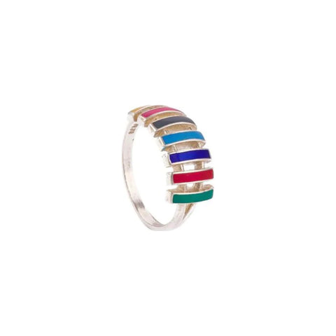  Enamel Ring with Rainbow