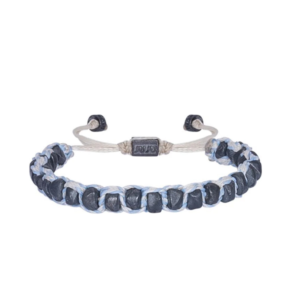 White&Blue Stone Bracelet with Cord