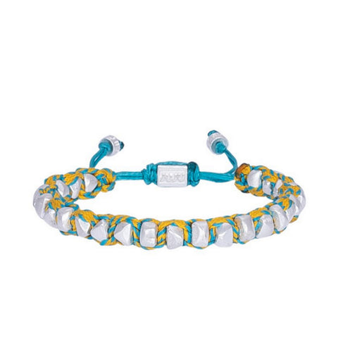 Yellow&Blue Stone Bracelet with Cord