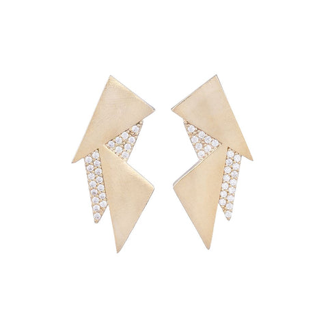 Triangle Earrings with Stones