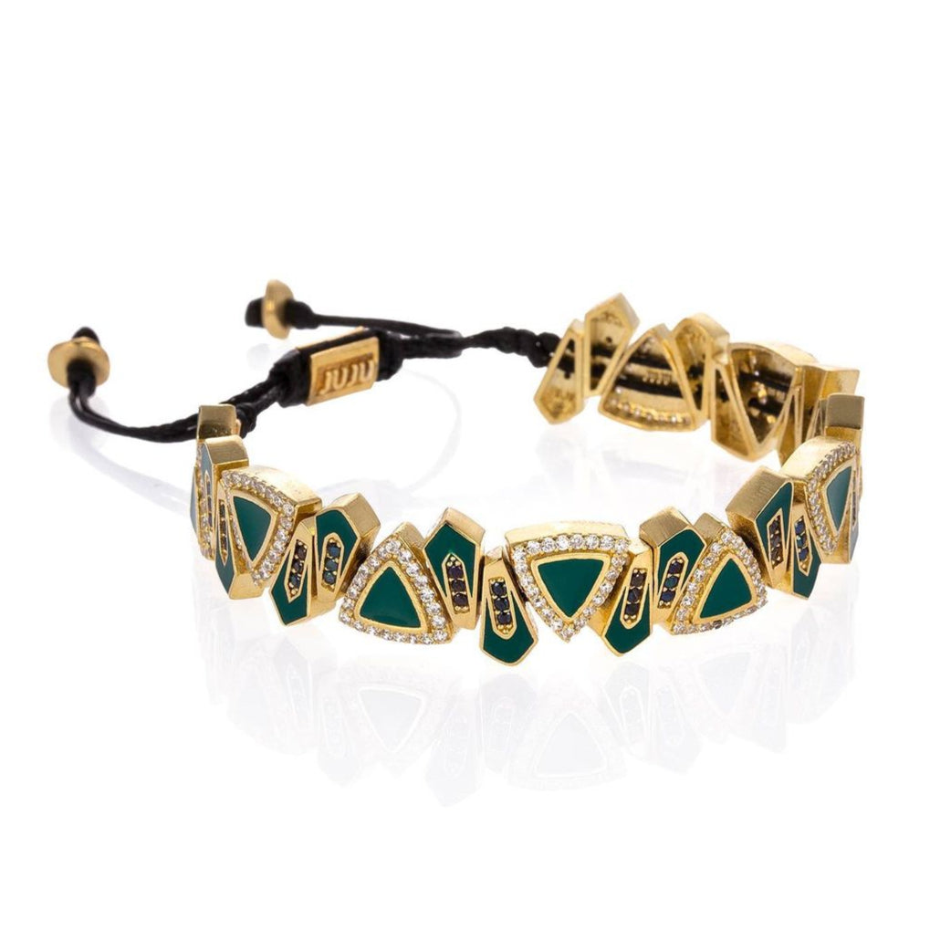 Triangle Bracelet with Stones and Enamels