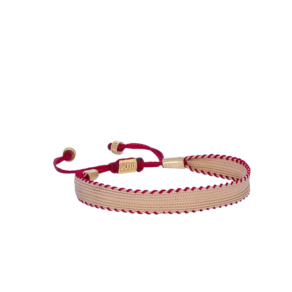 Beige&Red Whimsy Thick Cord Bracelet