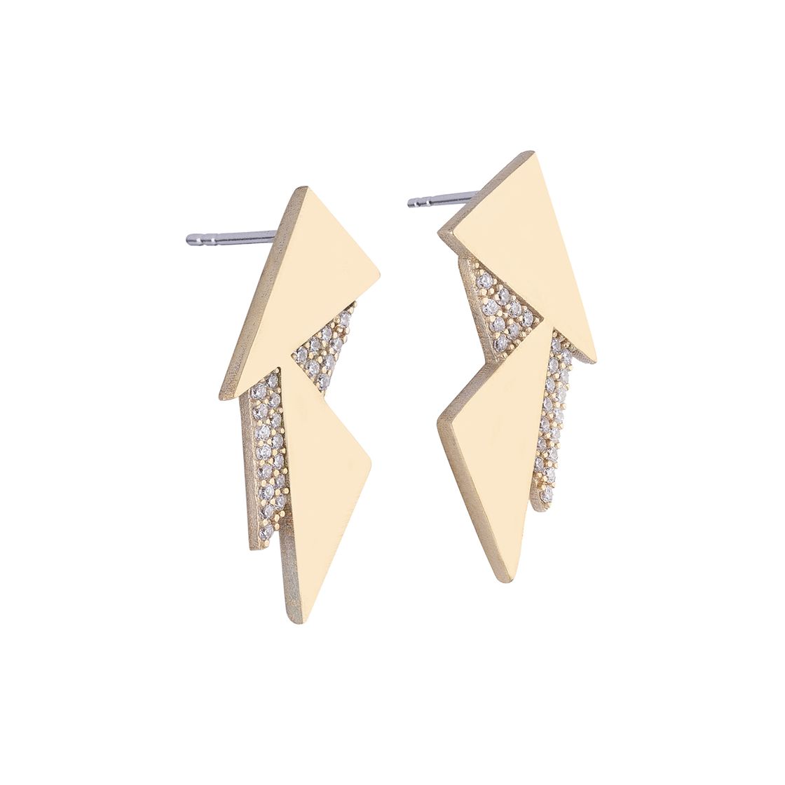 Triangle Earrings with Stones