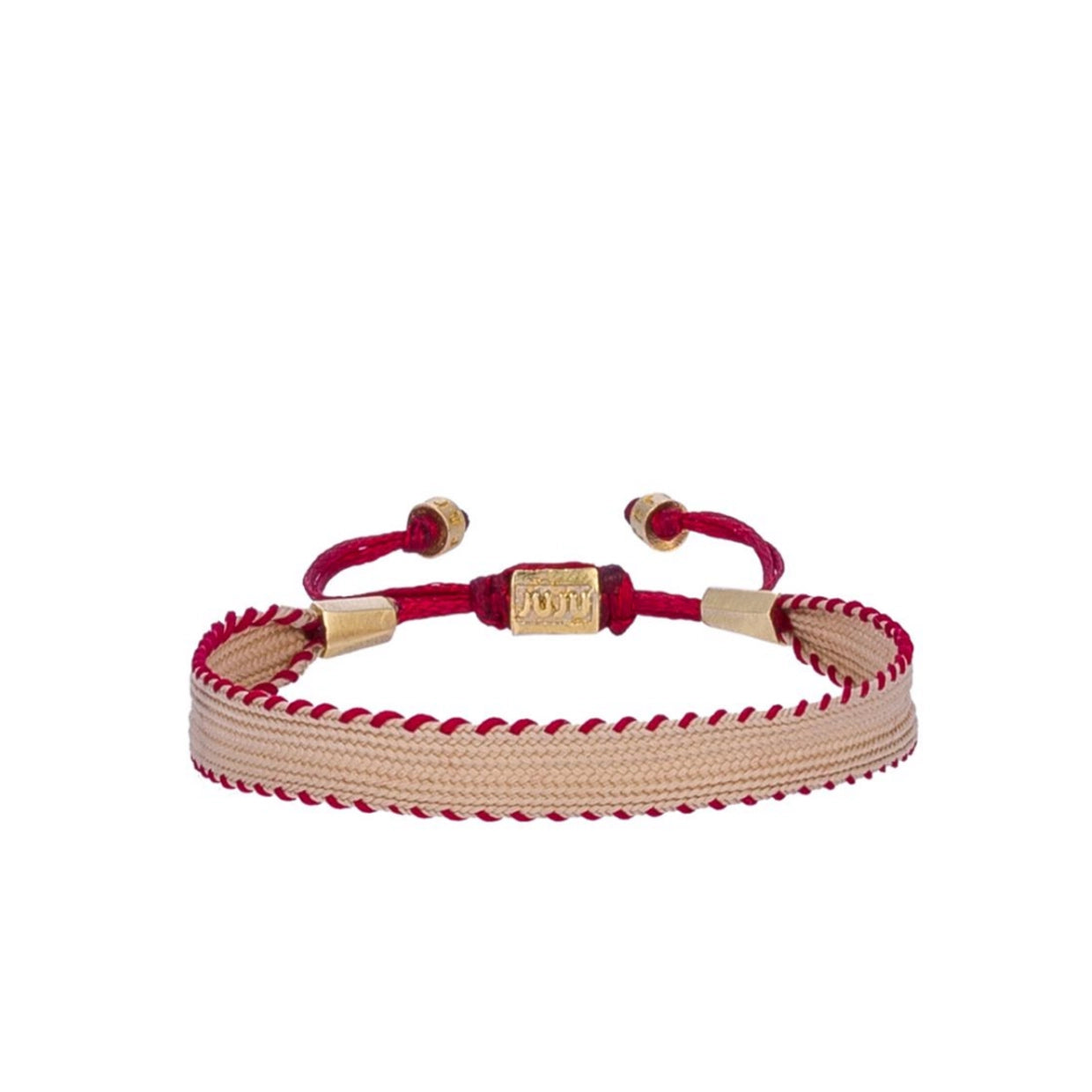 Beige&Red Whimsy Thick Cord Bracelet
