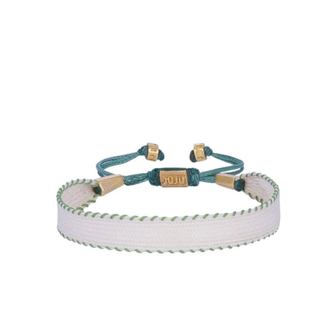 White&Green Whimsy Thick Cord Bracelet