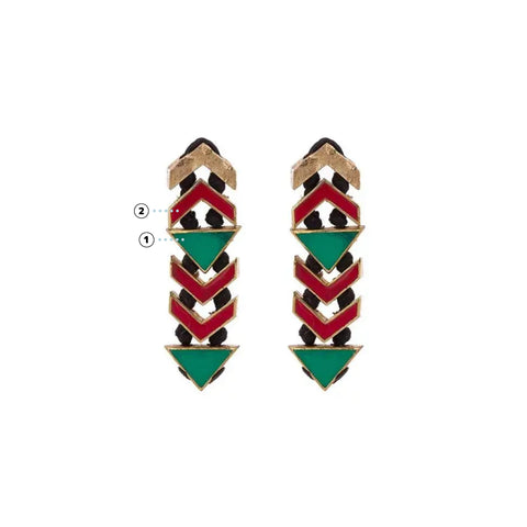  Stairs Earring with Enamel