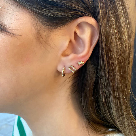  Half Loop Gold Earrings