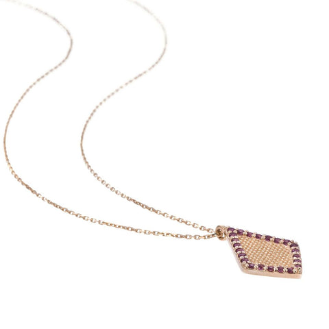  Kite Gold Necklace with Ruby Stones