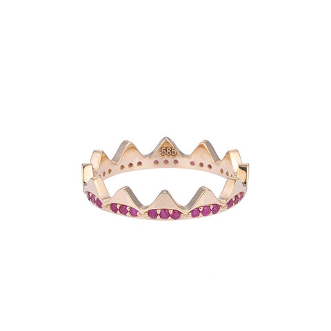 Mix&Match Gold Ring with Ruby Stones