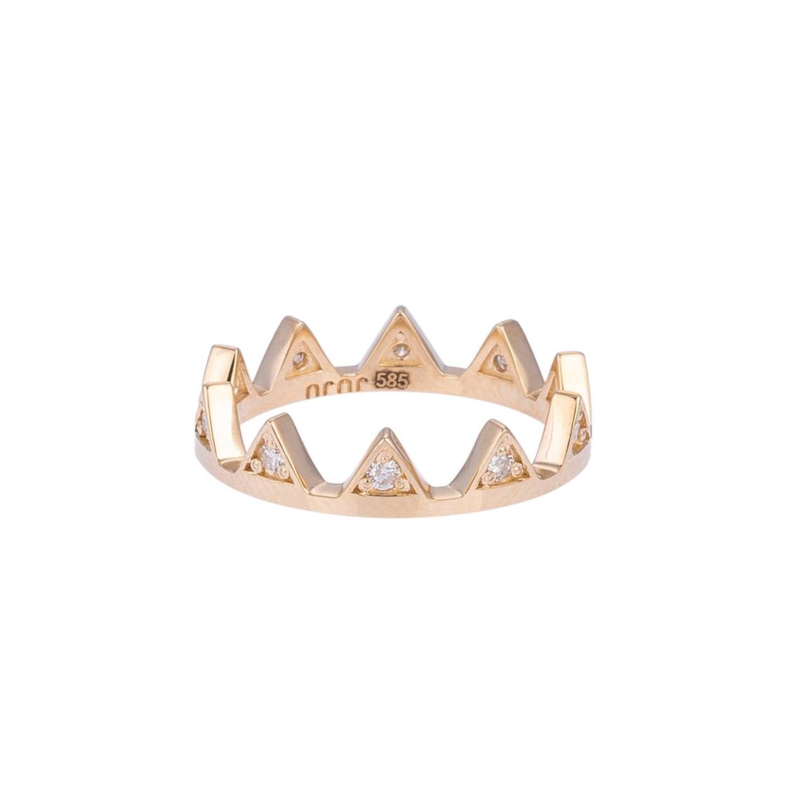 Salient Gold Ring with Diamonds Stones