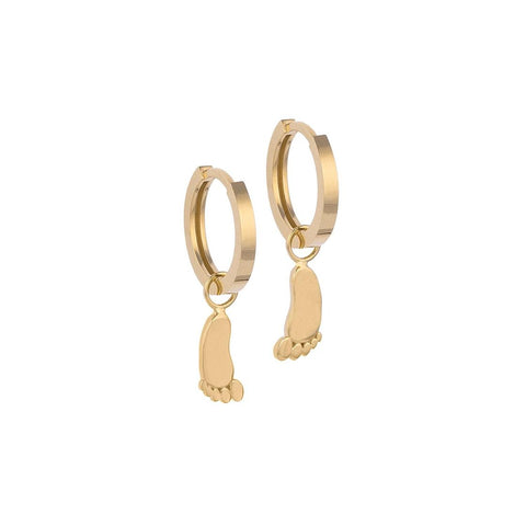 Baby Feet-shaped Gold Earring Charm