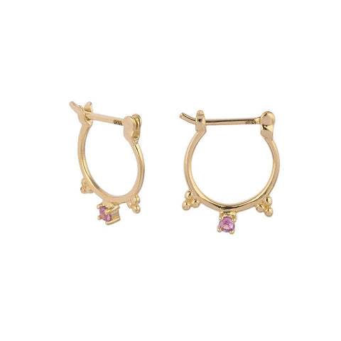 Husky Gold Earrings Sapphire Stones