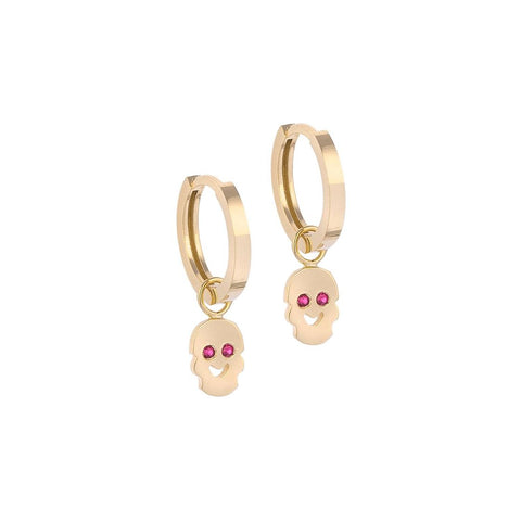 Smiley with Ruby Gold Earrings