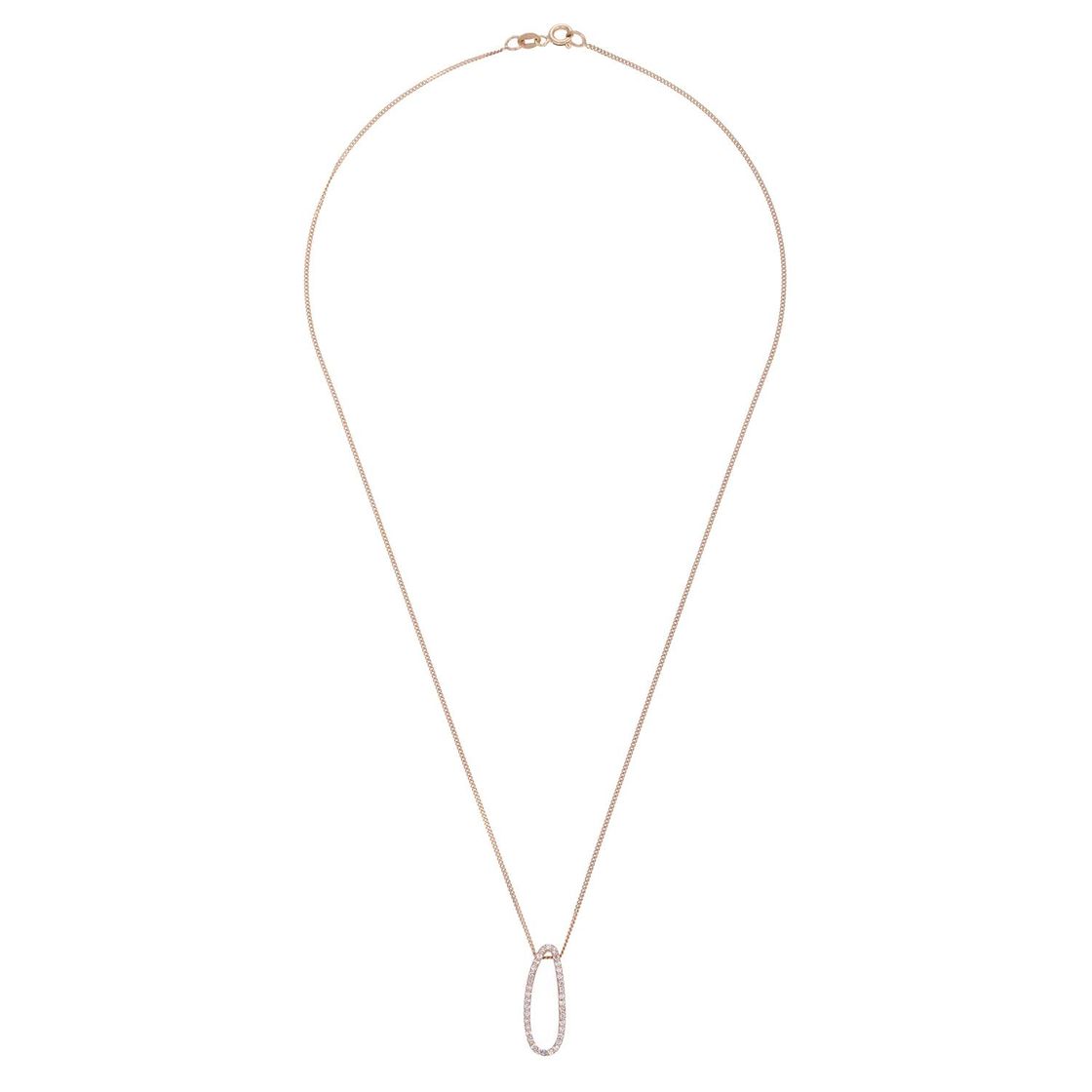 Drop Gold Necklace with Diamond Stones