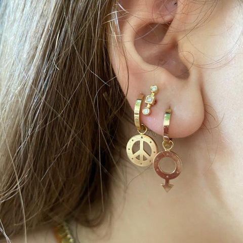  Male Sign-shaped Gold Earring Charm