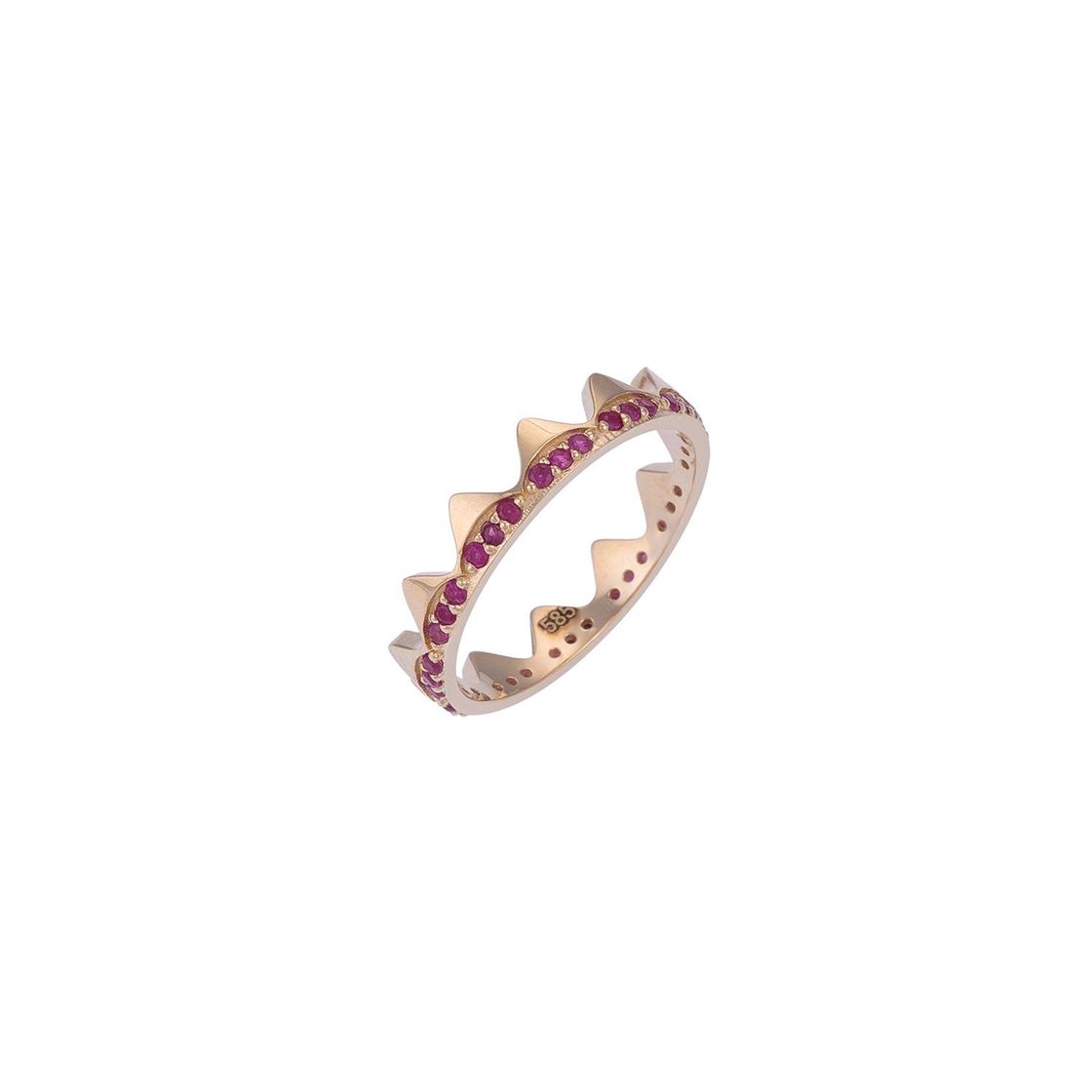 Mix&Match Gold Ring with Ruby Stones