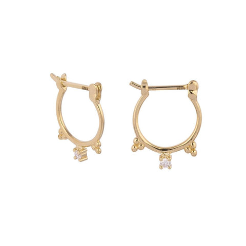 West Gold Earrings with Diamond Stones